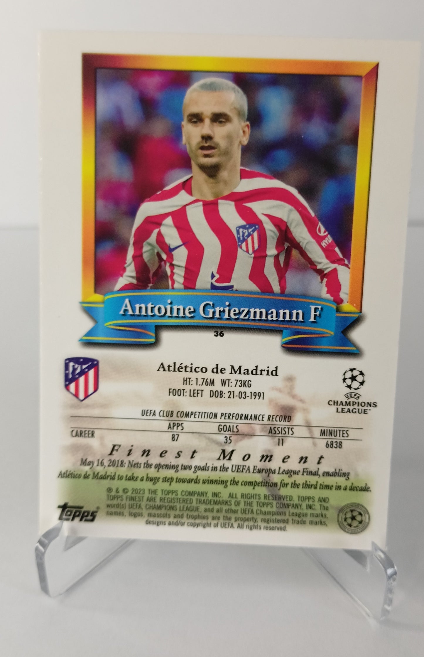 Antoine Griezmann Topps Finest Flashback 2022-23 Atlético De Madrid