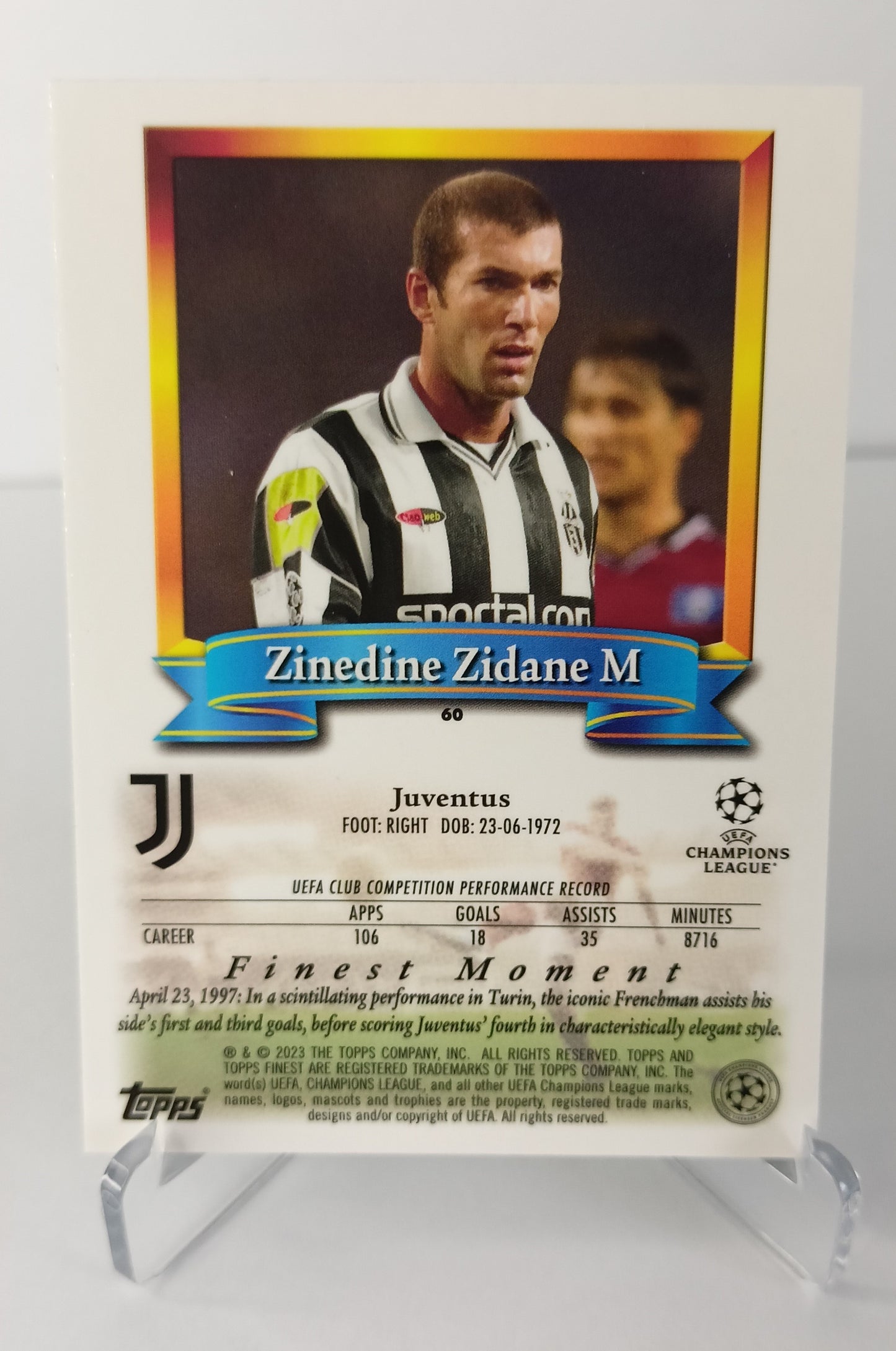 Zinedine Zidane Topps Finest Flashback 2022-23 Juventus
