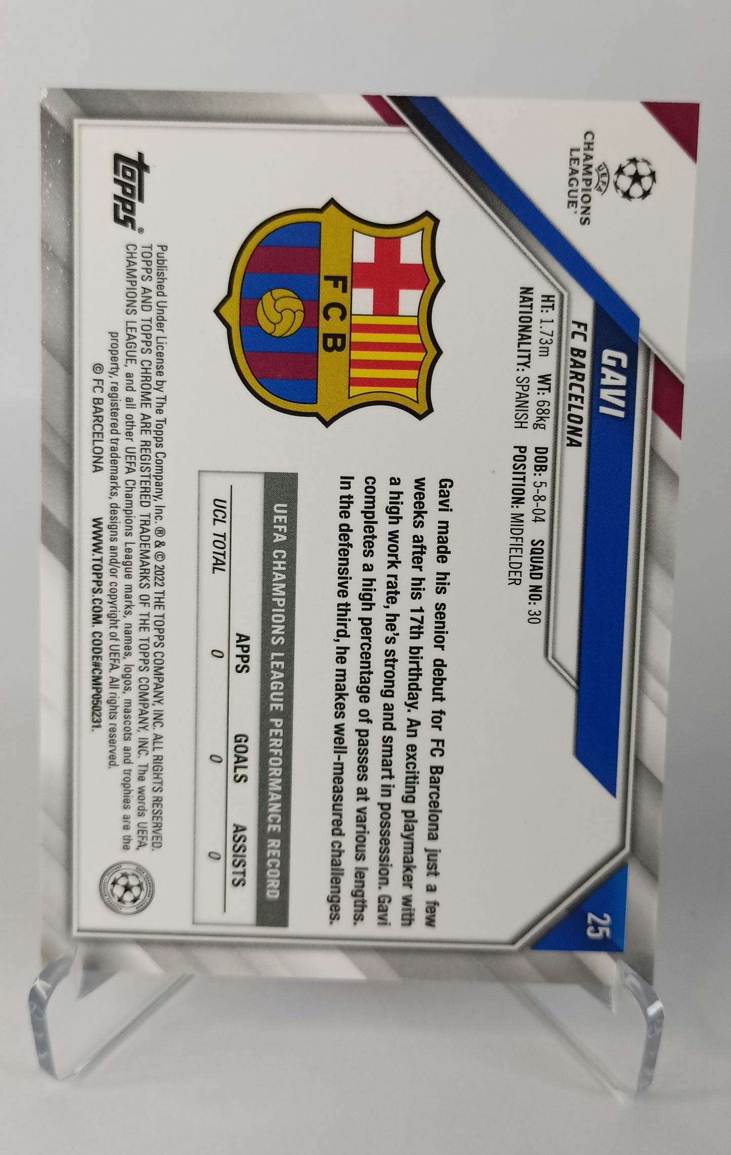 Gavi Rookie Topps Chrome 2021-22 F.C Barcelona