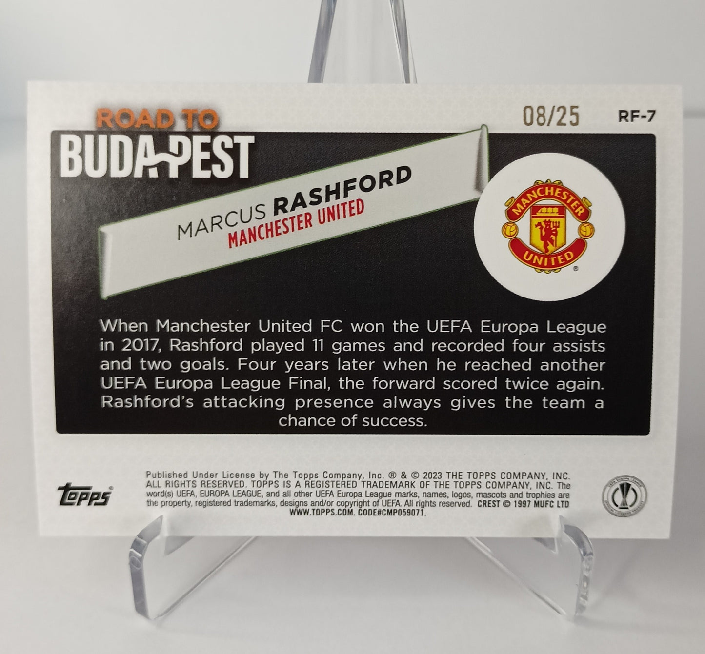 Marcus Rashford /25 Topps Flagship 2022-23 Manchester United