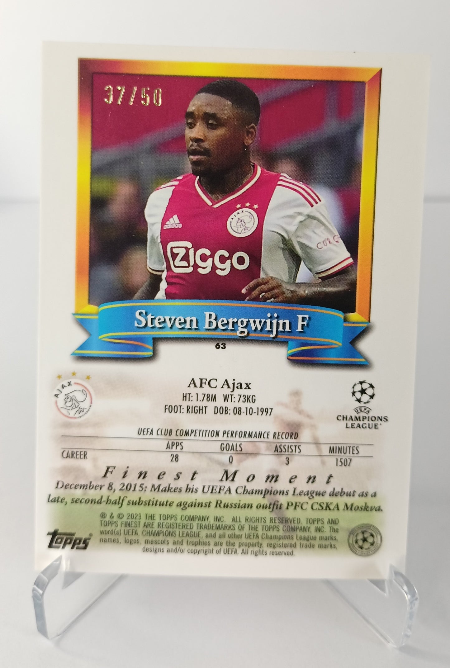 Steven Bergwijn /50 Topps Finest Flashback 2022-23 AFC Ajax
