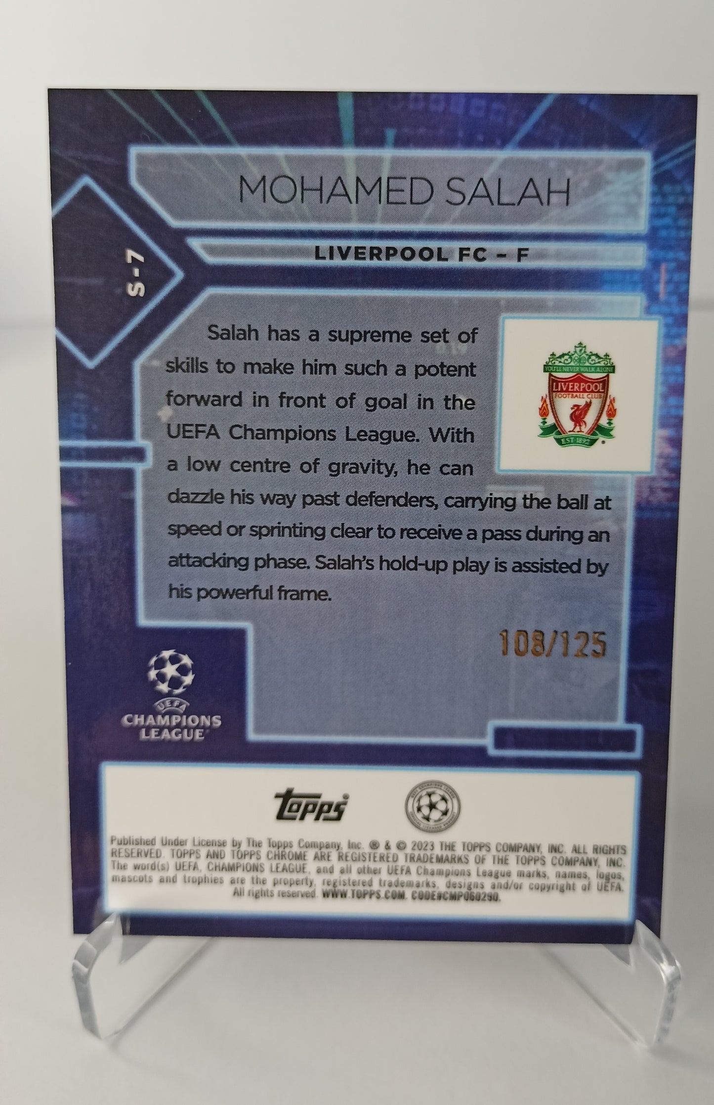 Mohamed Salah /125 Topps Chrome 2022-23 Liverpool F.C