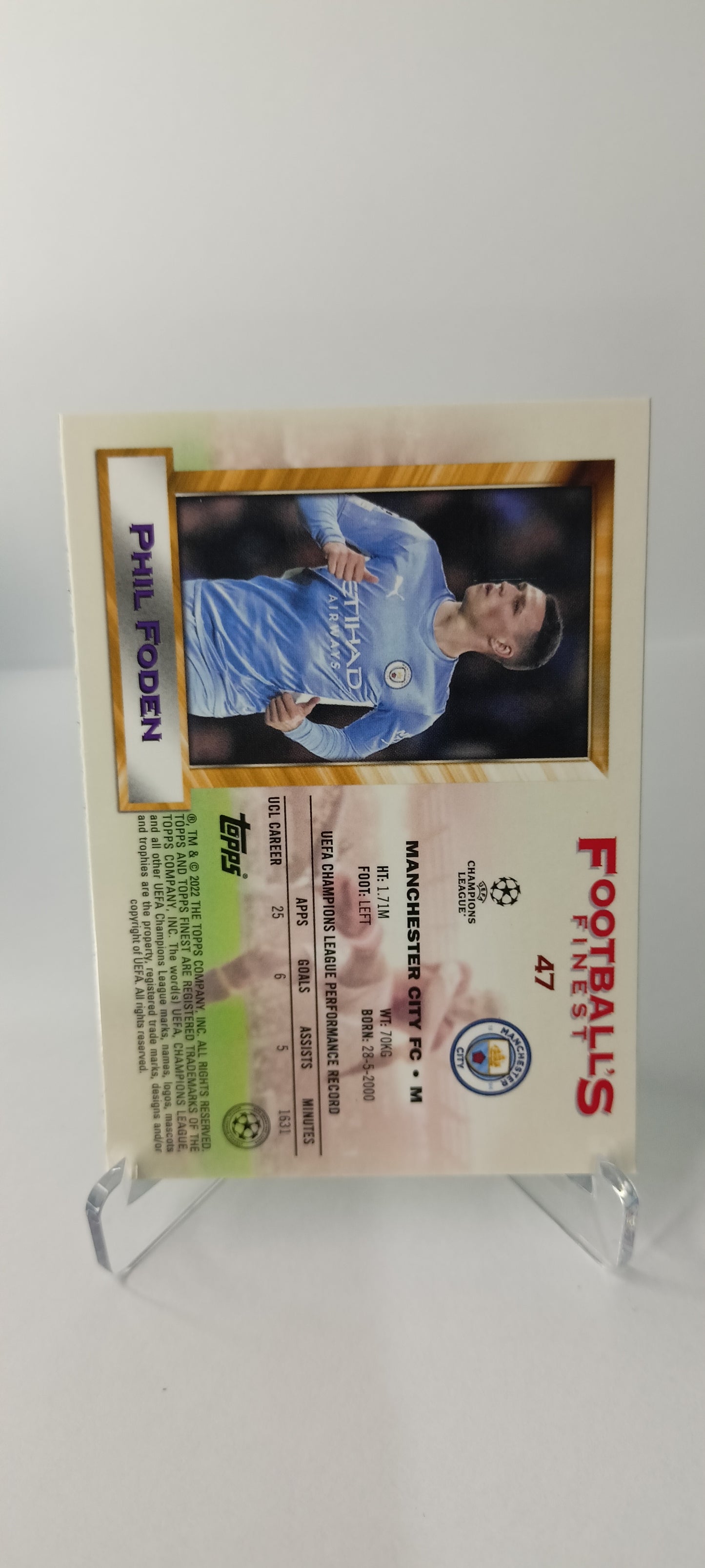 Phil Foden Topps Finest Flashback 2021-22 Manchester City