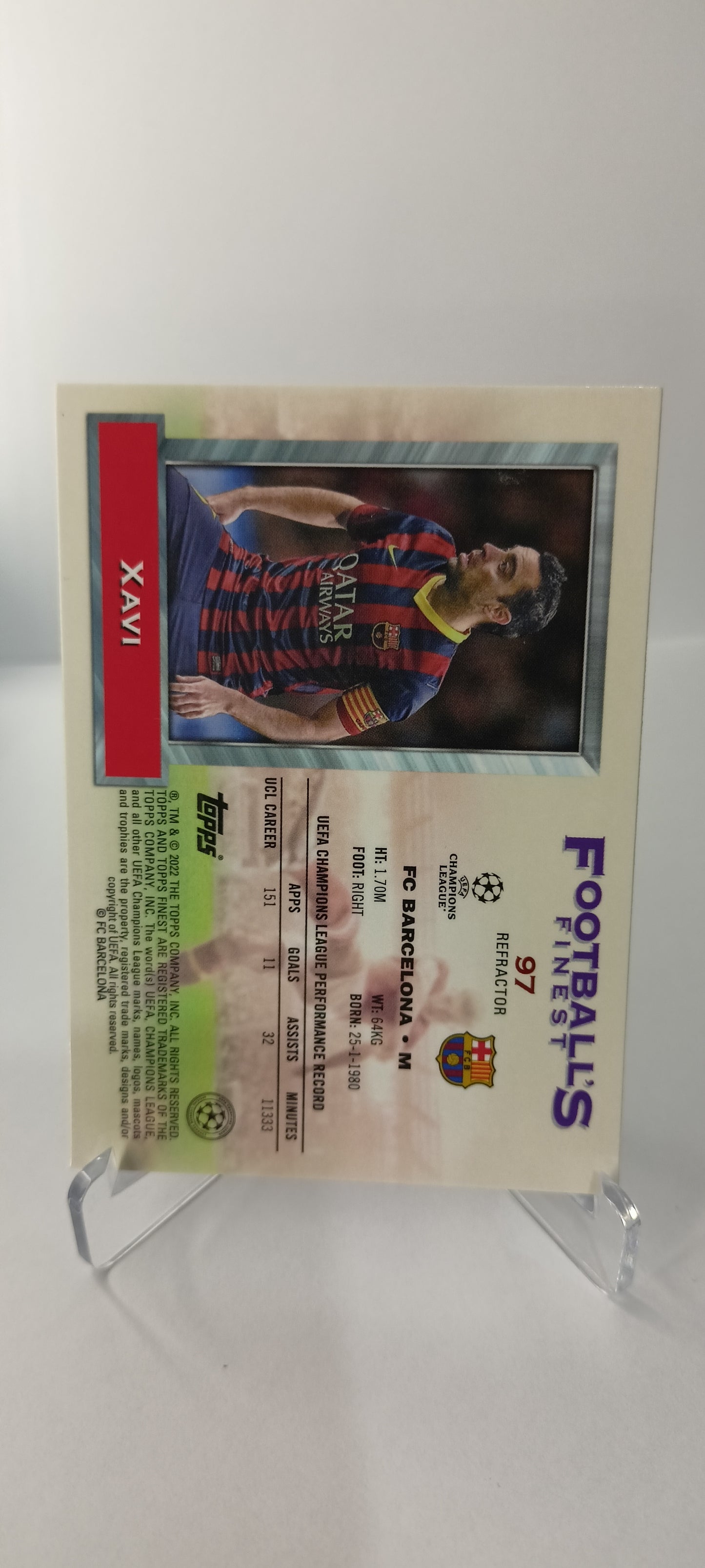 Xavi Hernández Refractor Topps Finest Flashback 2021-22 FC Barcelona