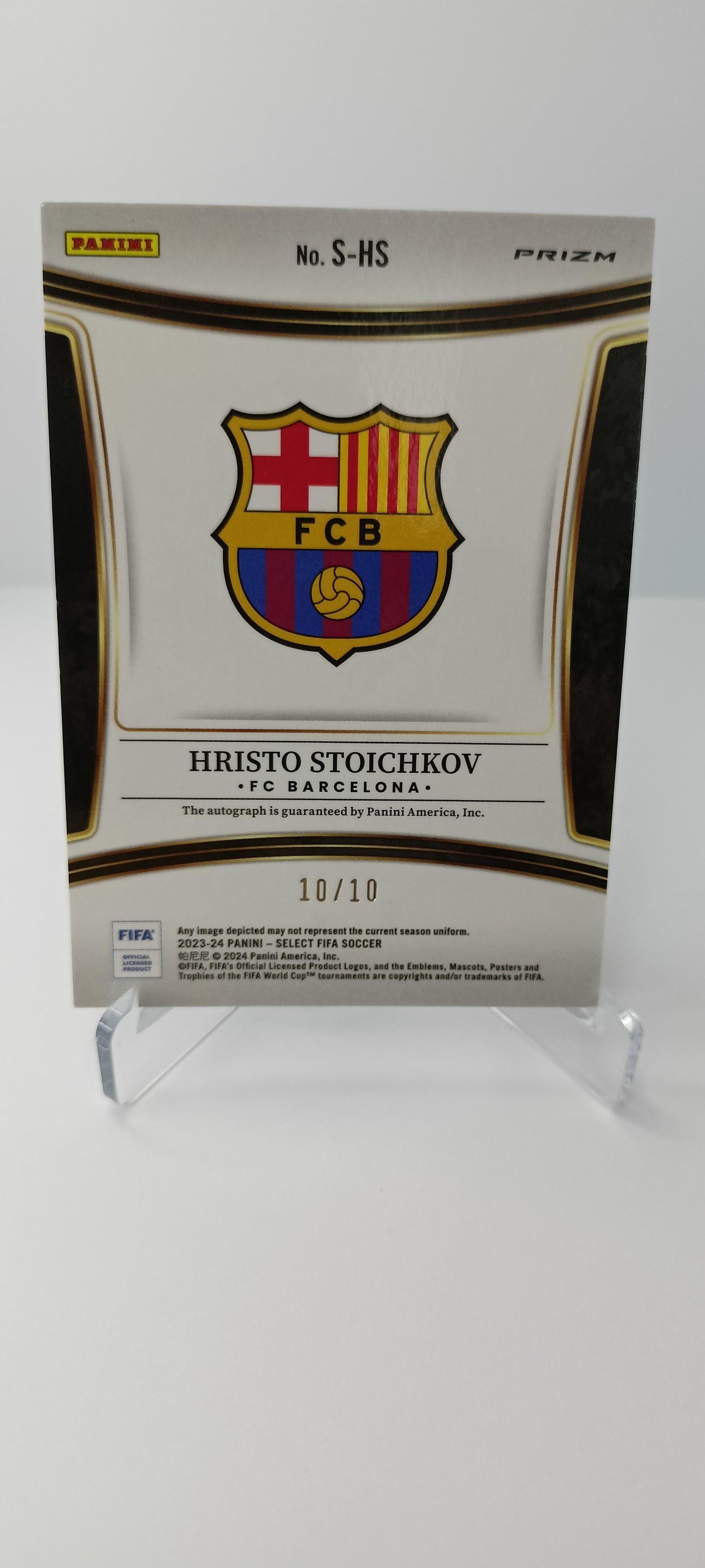 Hristo Stoichkov /10 Autógrafo Panini Select 2023-24 F.C Barcelona