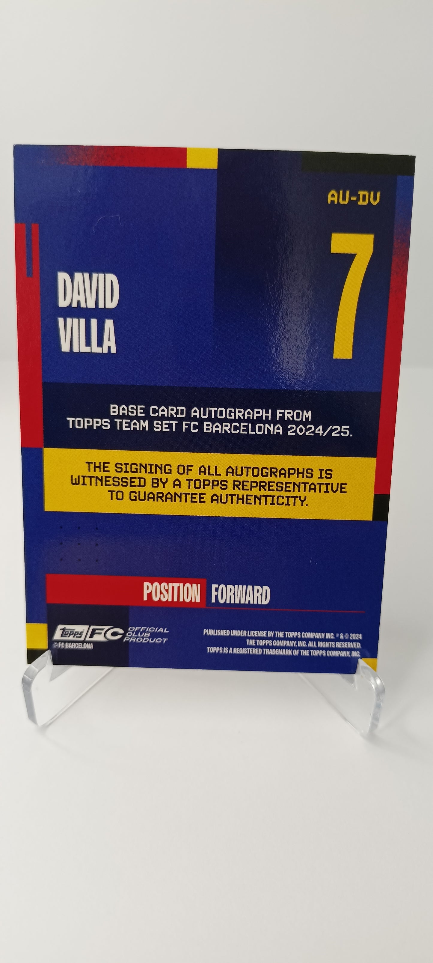 David Villa /50 Autógrafo Topps Team Set F.C BArcelona 2025