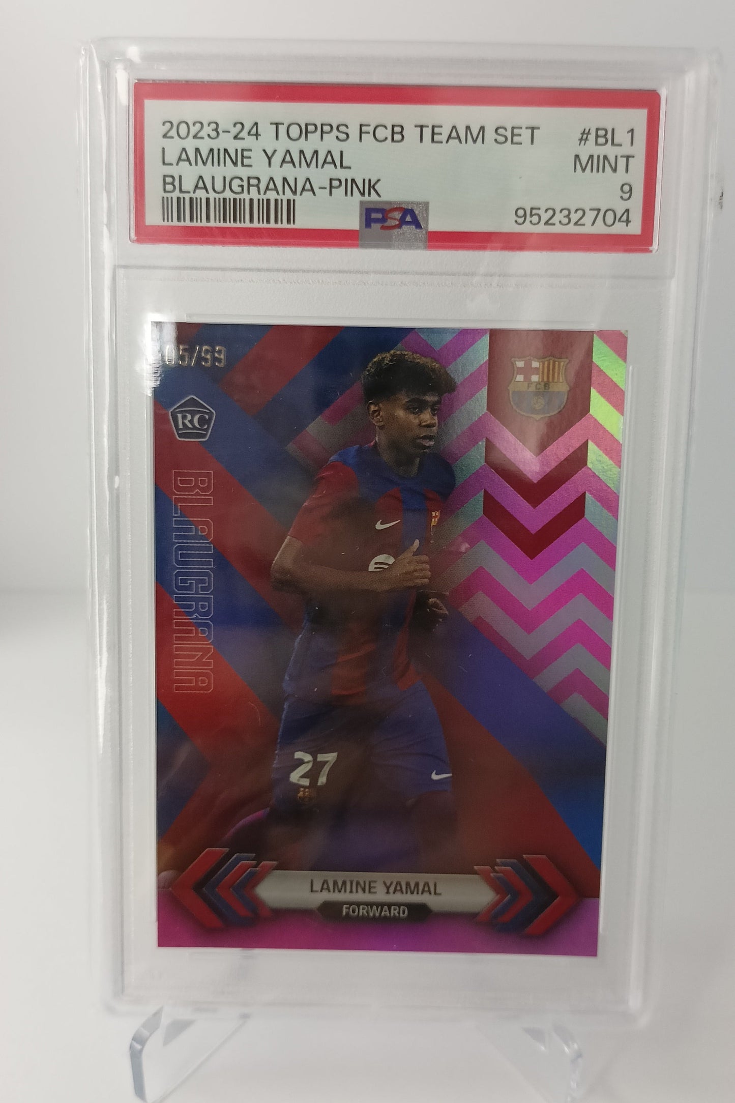 Lamine Yamal /99 Rookie Topps Team Set F.C Barcelona 2023-24 PSA 9