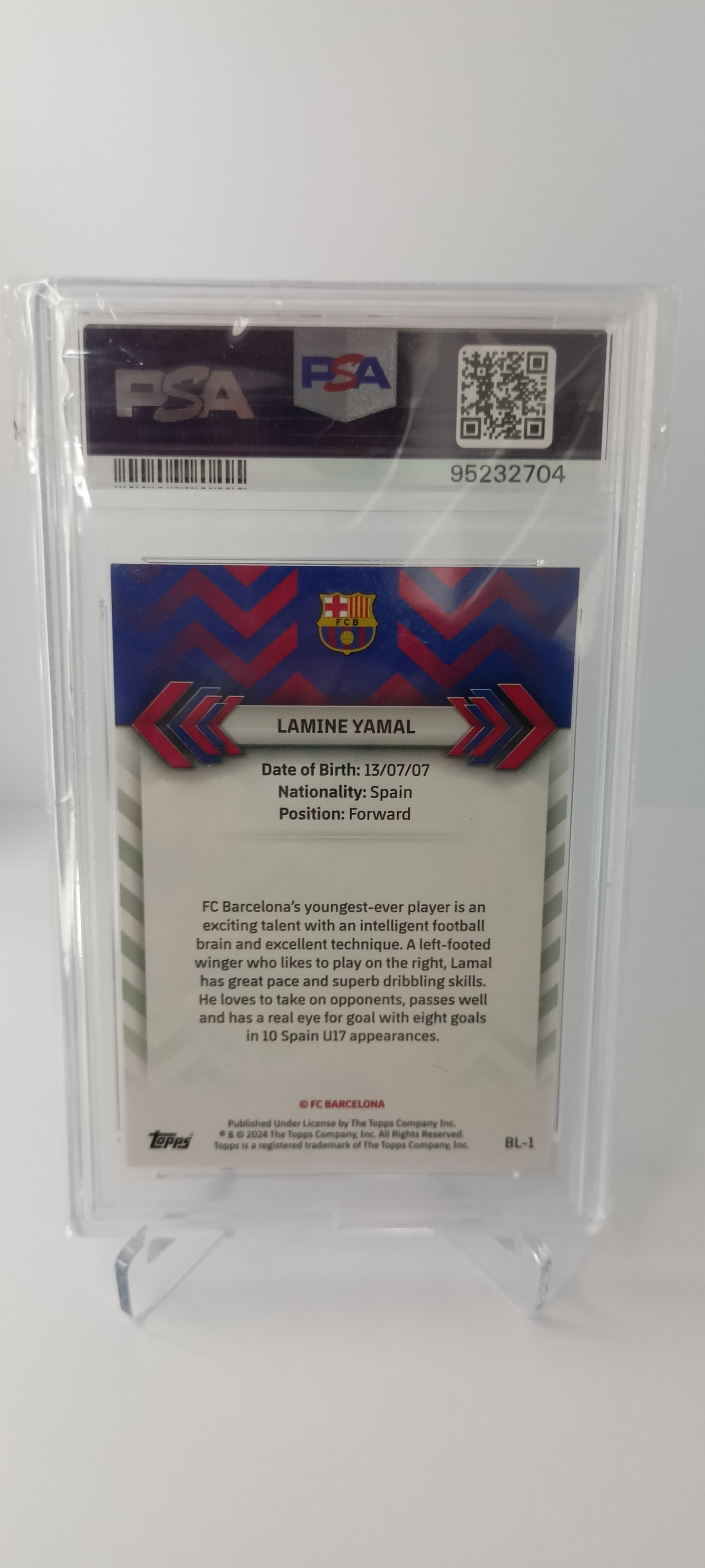 Lamine Yamal /99 Rookie Topps Team Set F.C Barcelona 2023-24 PSA 9
