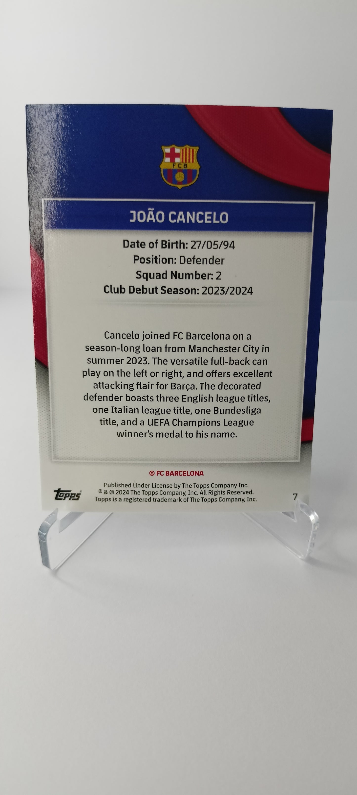 Joao Cancelo /50 Topps Team set F.C Barcelona 2023-24