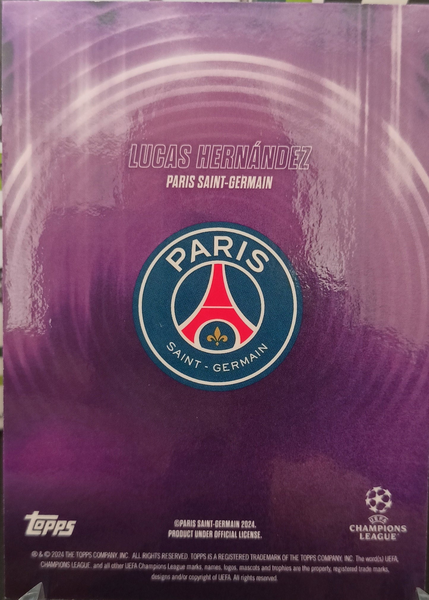 Lucas Hernández /25 Autógrafo Topps Showtime 2024 PSG