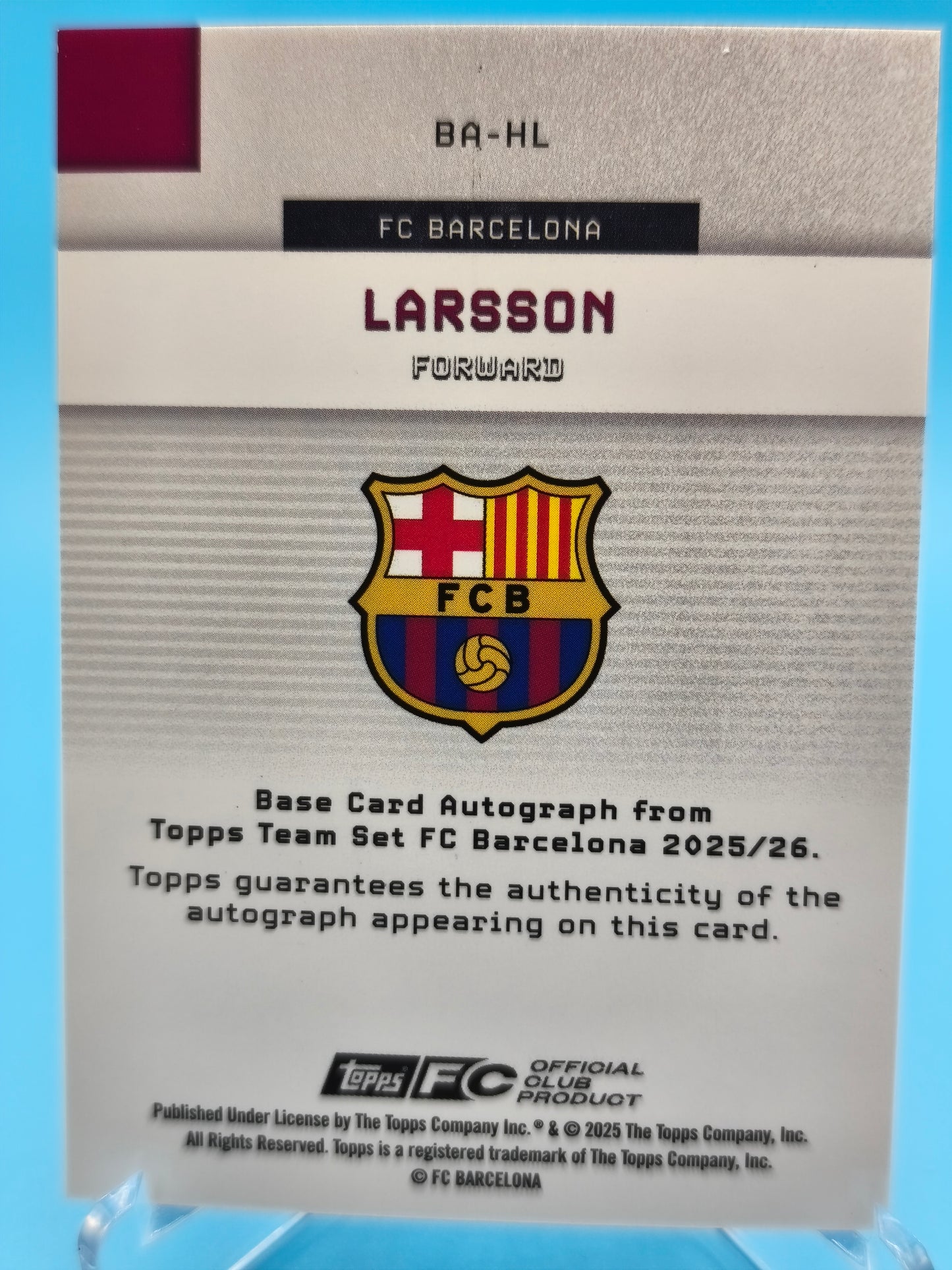 Larsson /50 autógrafo Topps Team Set FC Barcelona 2025