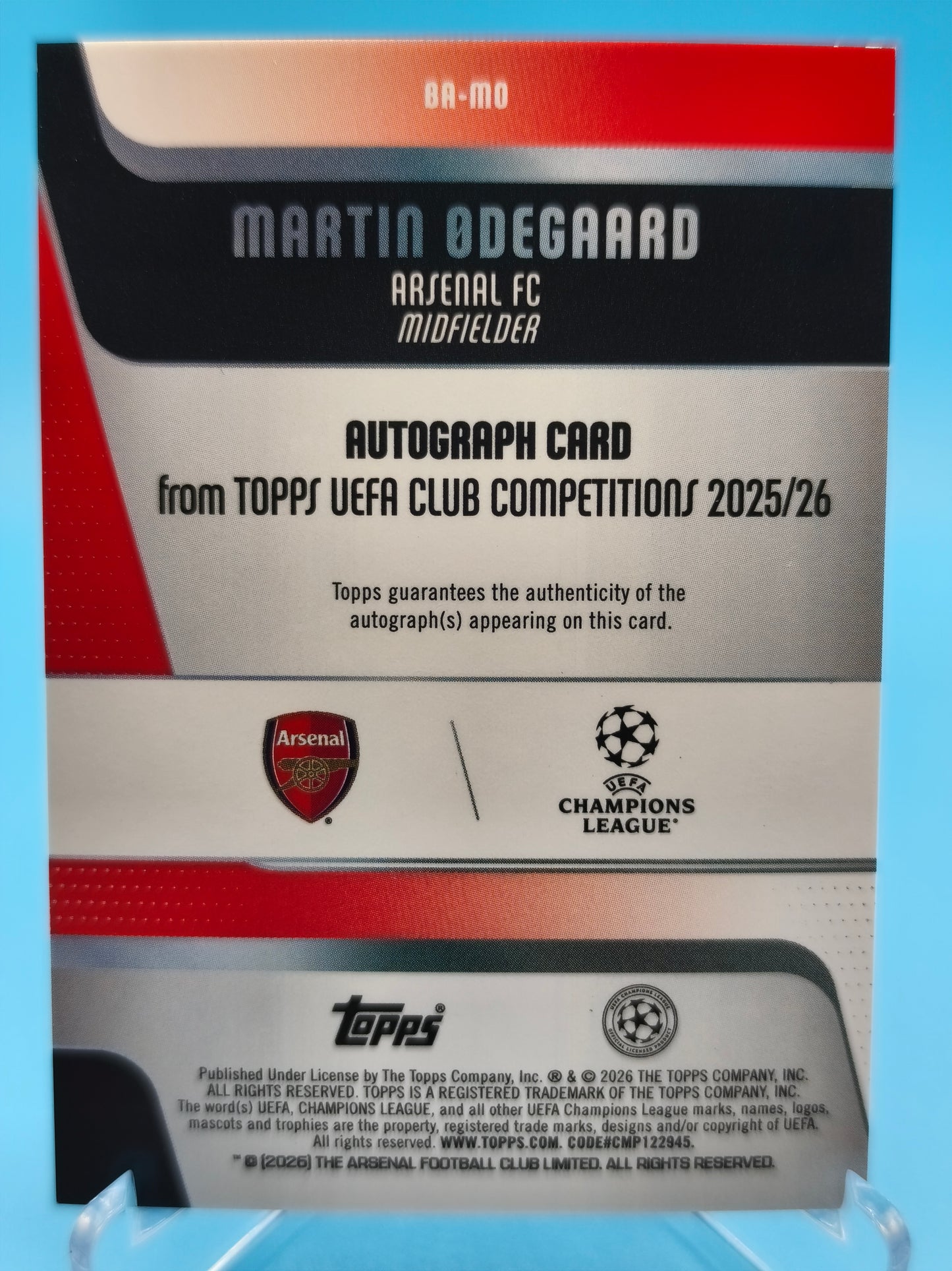 Odegaard /99 autógrafo Topps Flagship 2026
