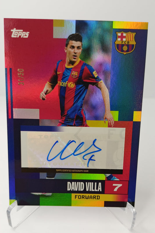 David Villa /50 Autógrafo Topps Team Set F.C BArcelona 2025