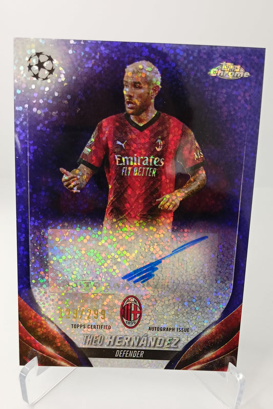 Theo Hernández /299 Autógrafo Topps Chrome 2024 A.C Milán