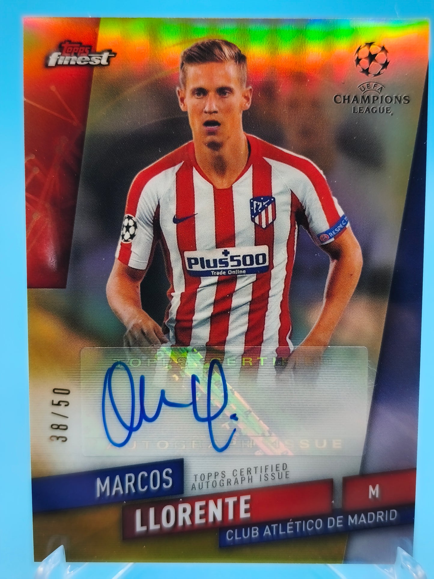Marcos Llorente /50  autógrafo Topps Finest 2020