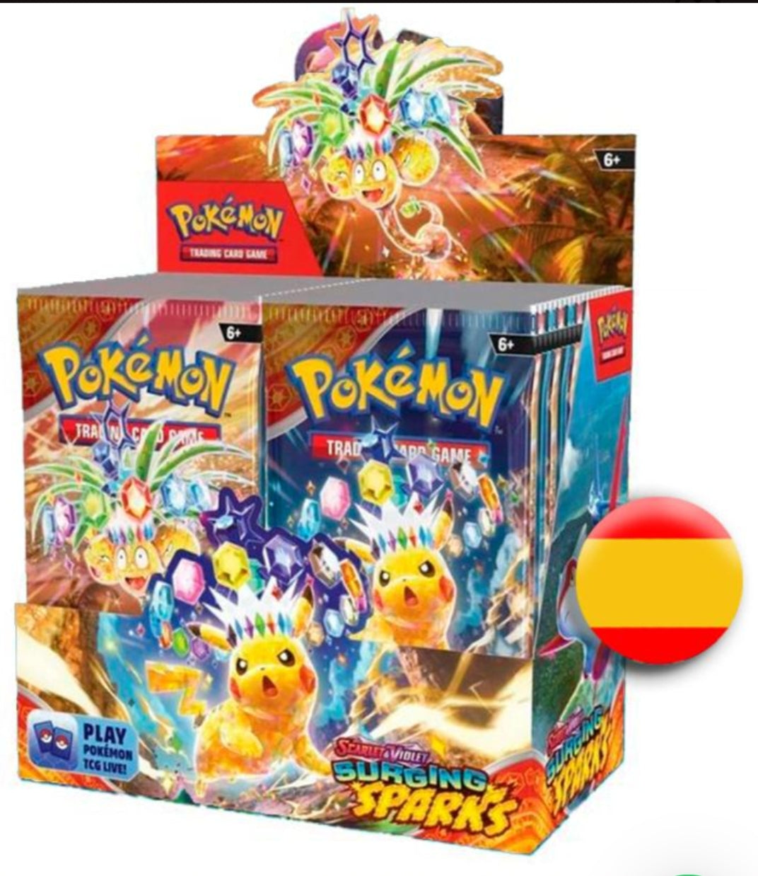 Caja 36 sobres Pokémon chispas fulgurantes español