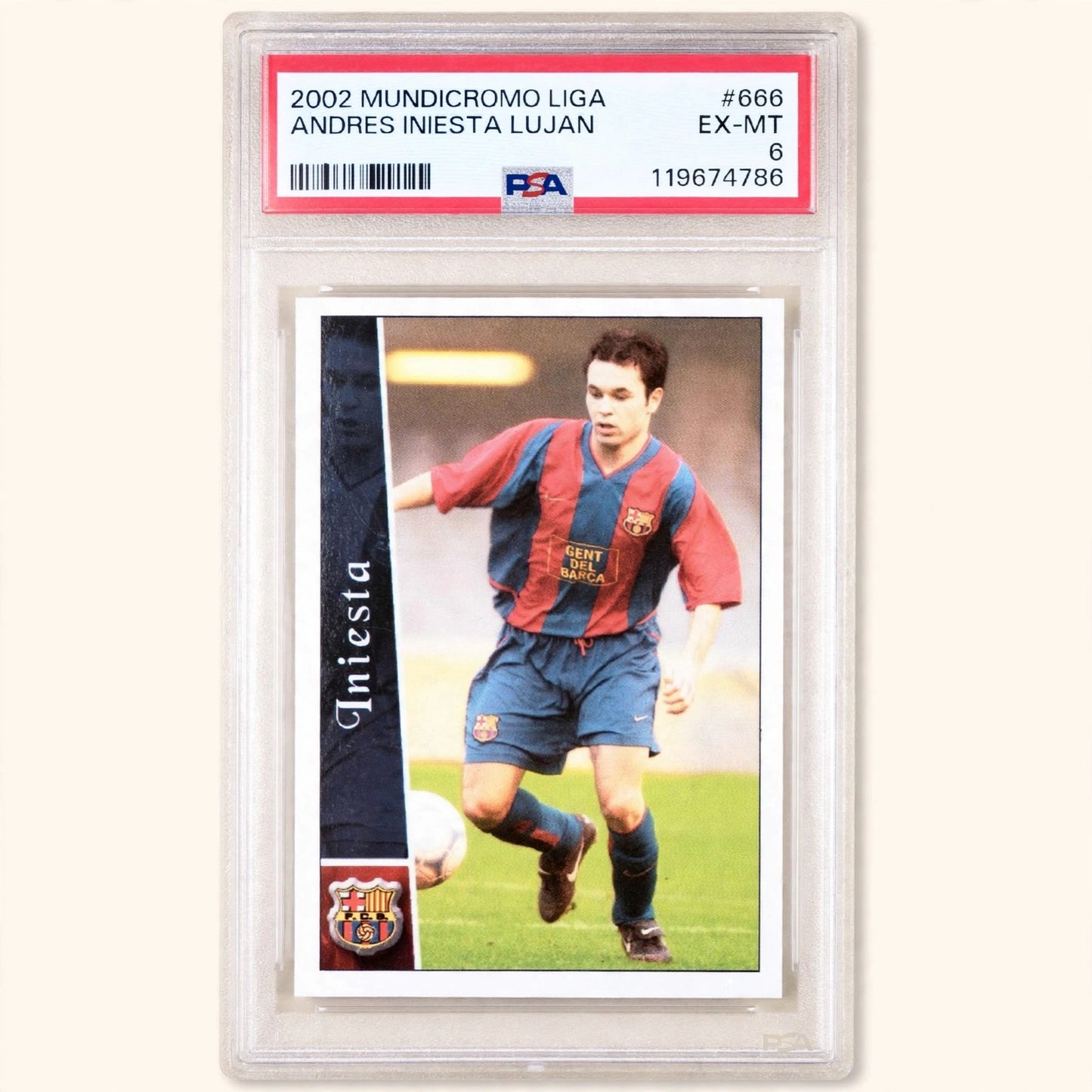 Iniesta rookie mundicromo 2002 PSA 6