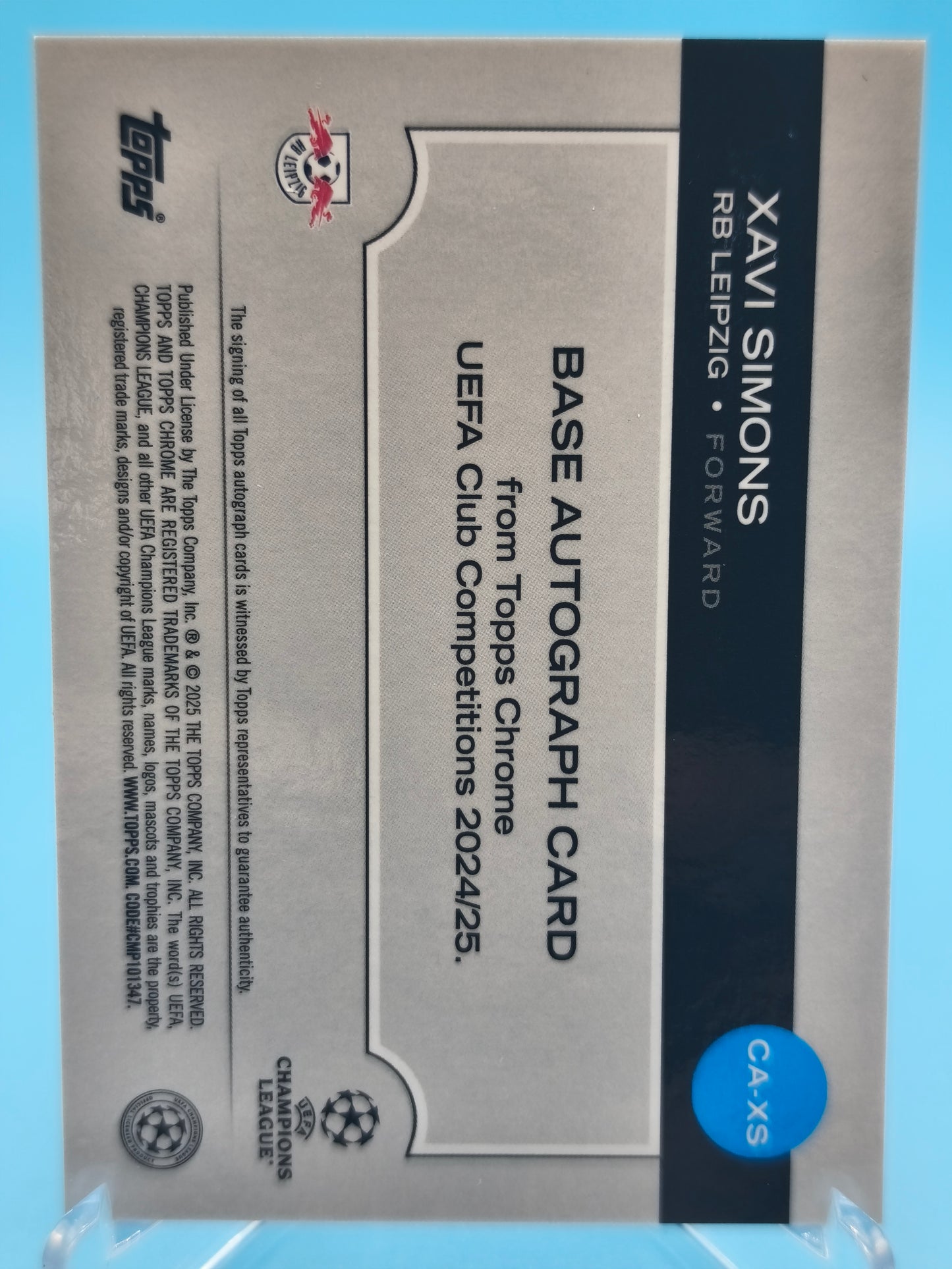 Xavi Simons /25 Autógrafo Topps chrome 2024/25