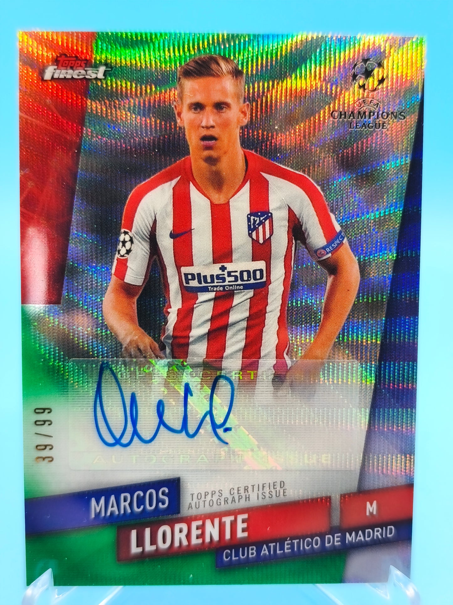 Marcos Llorente /99 autógrafo Topps Finest 2020