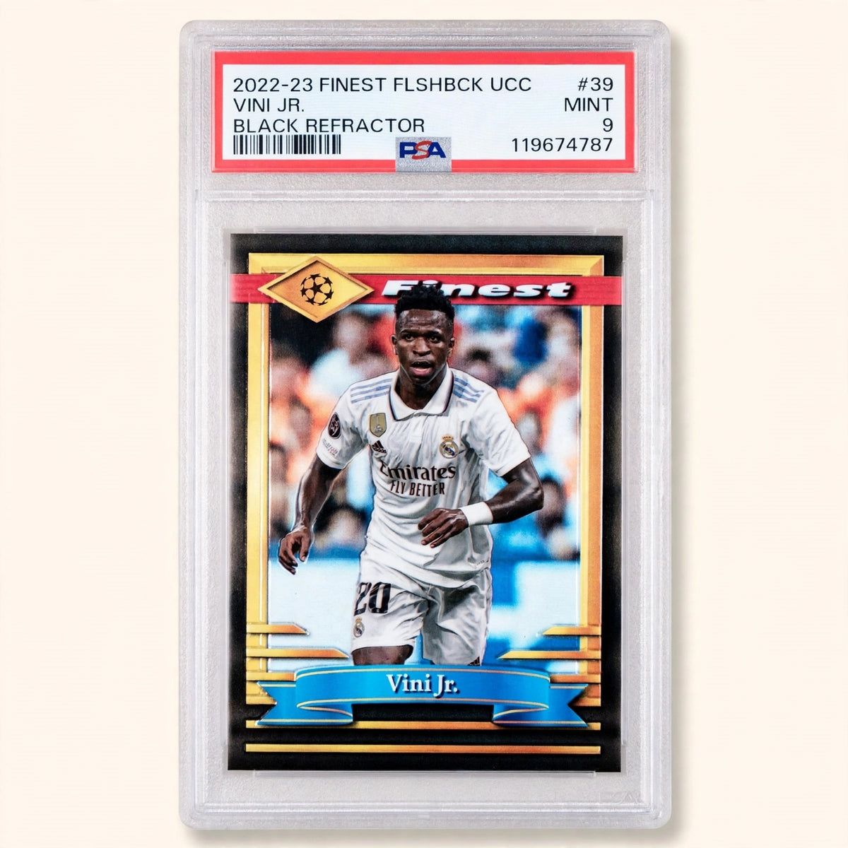 Vinicius jr /25 Topps finest flashback 2022/23 PSA 9