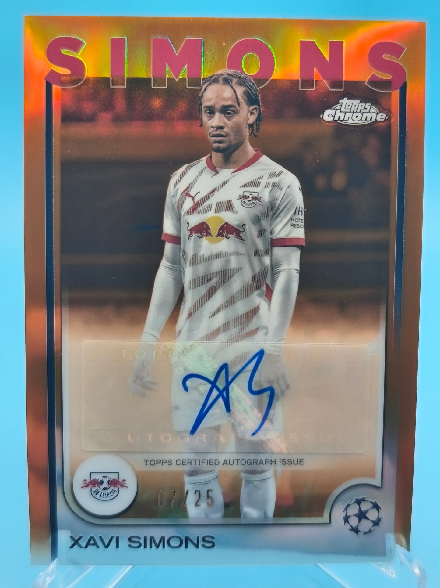 Xavi Simons /25 Autógrafo Topps chrome 2024/25