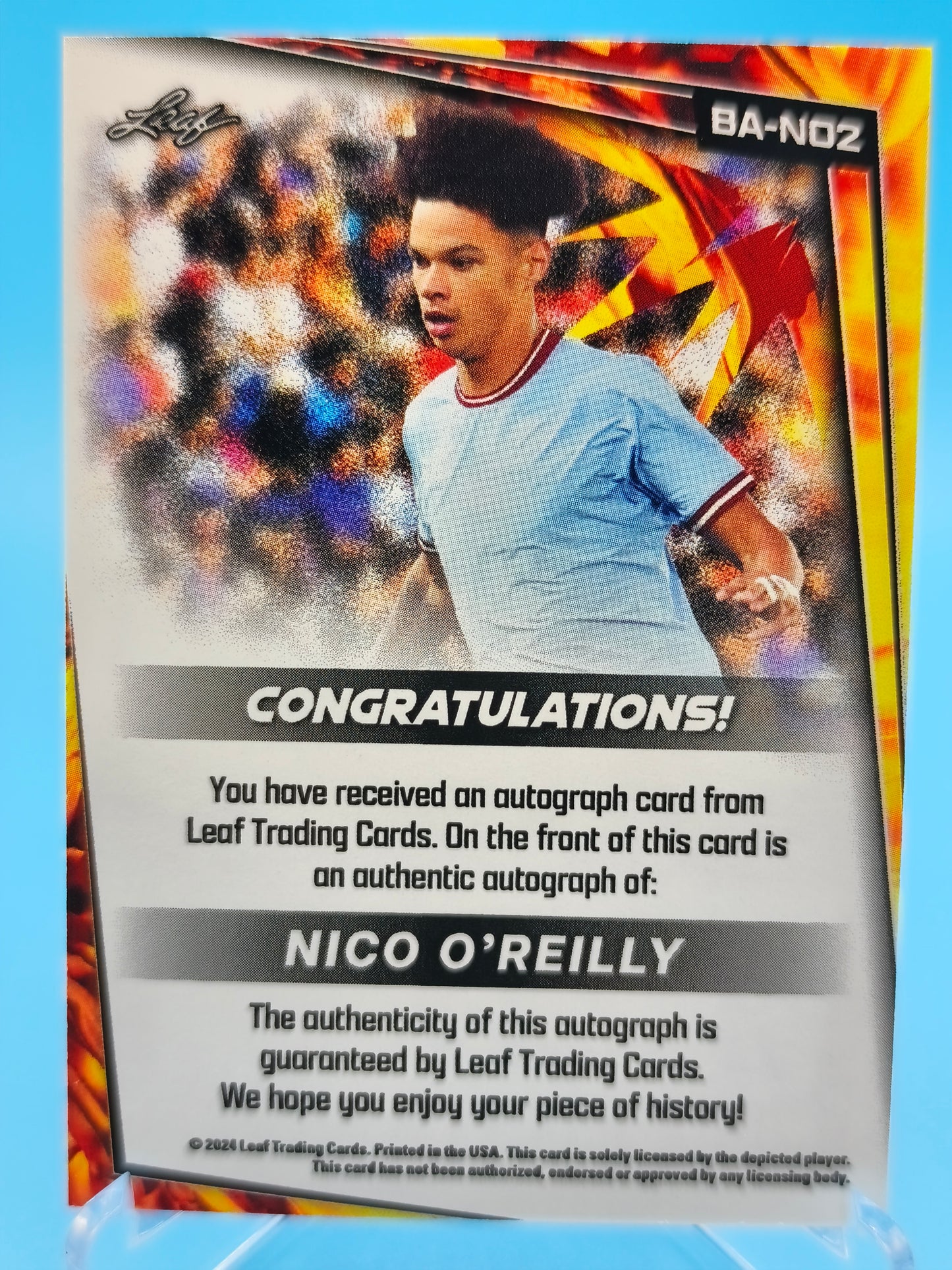 Nico O´reilly  autógrafo Leaf Soccer 2024