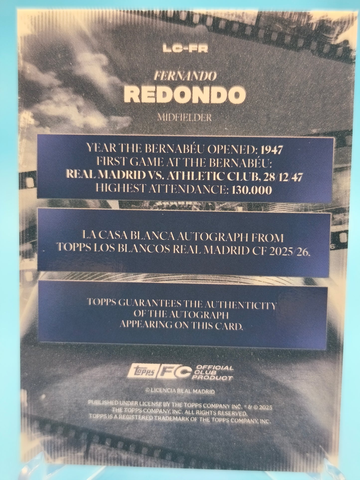 Fernando Redondo /150 autógrafo Topps Los blancos 2026 Real Madrid